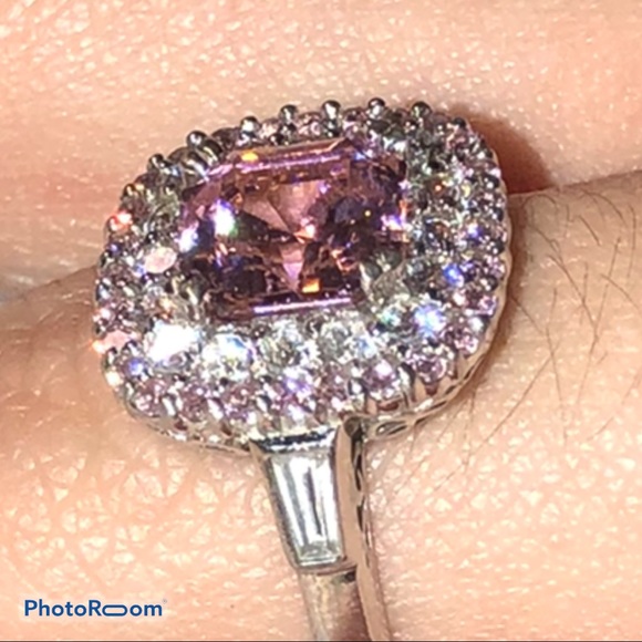 Diamonique Jewelry - Diamonique pink and white ring